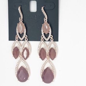 INC Gold Tone Chandelier Teardrop Statement Hook Earrings NWT